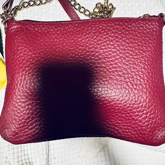 New Lotus Crossbody medium Mulberry Gold, hardware zipper closure 22 inch strap - Picture 4 of 5